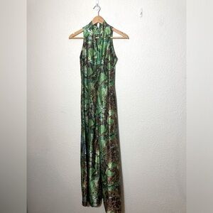 TONI TODD vintage maxi dress bird print